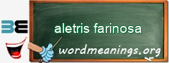 WordMeaning blackboard for aletris farinosa